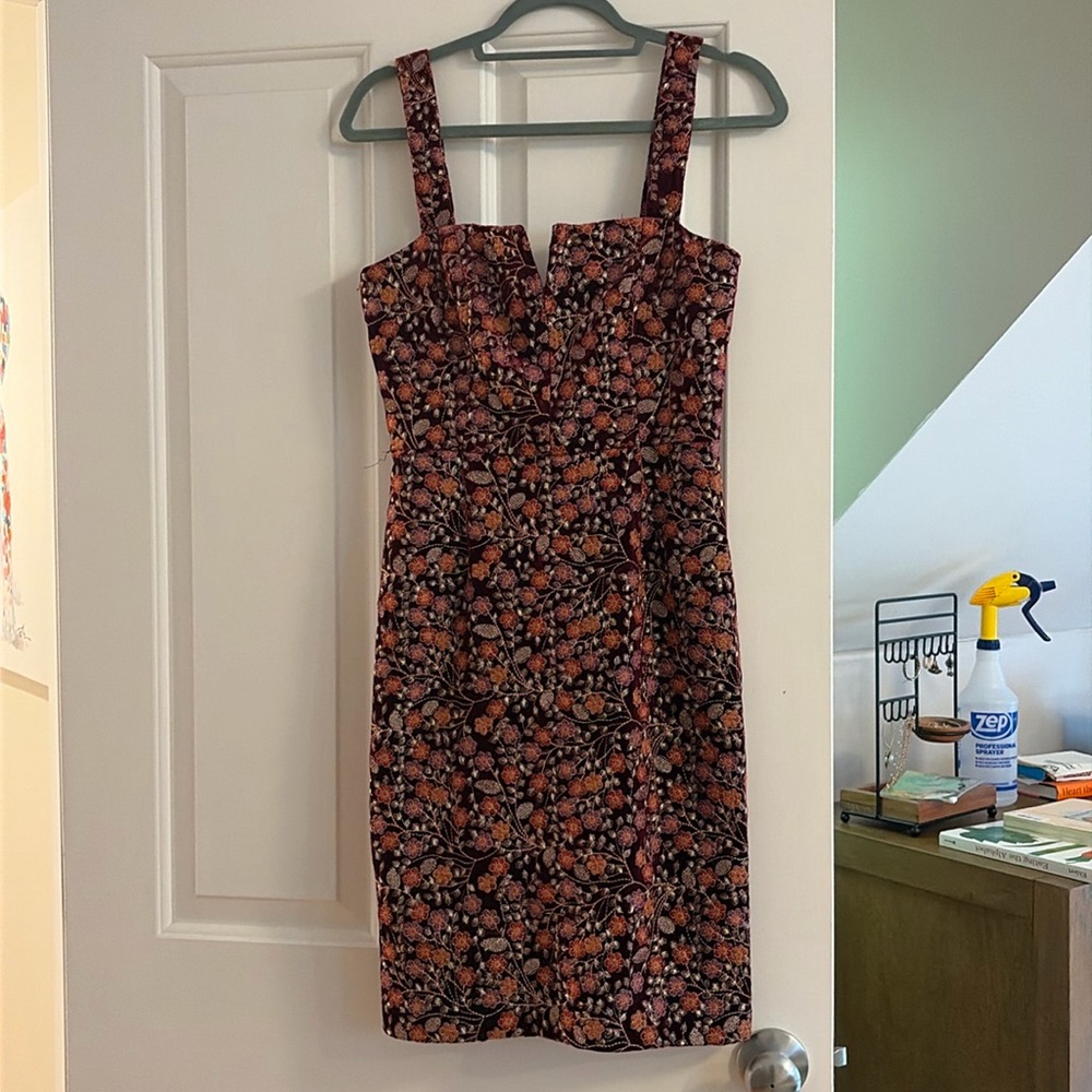 Anthropologie velvet floral dress